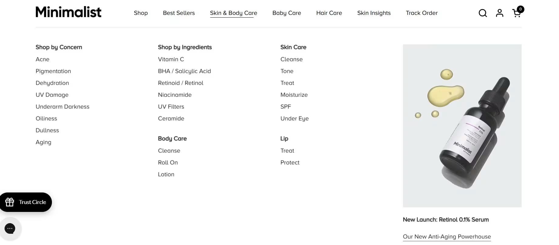 Minimalist benefits sought segmentation