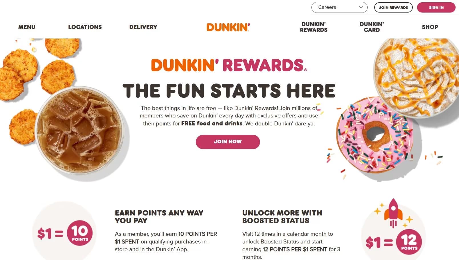 Dunkin' Rewards Page